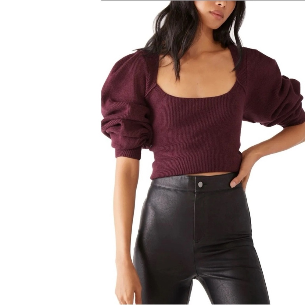 NWOT Free People Saffron Open-Back Ribbed Sweater - Picture 2 of 8